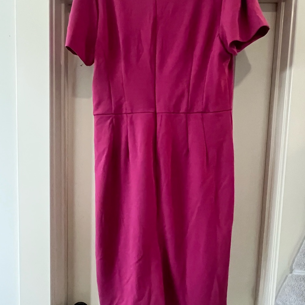 Elegant Pink V-Neck Dress - Picture 3 of 6